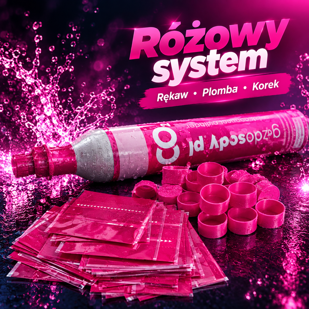 Różowa butla Quick Connect